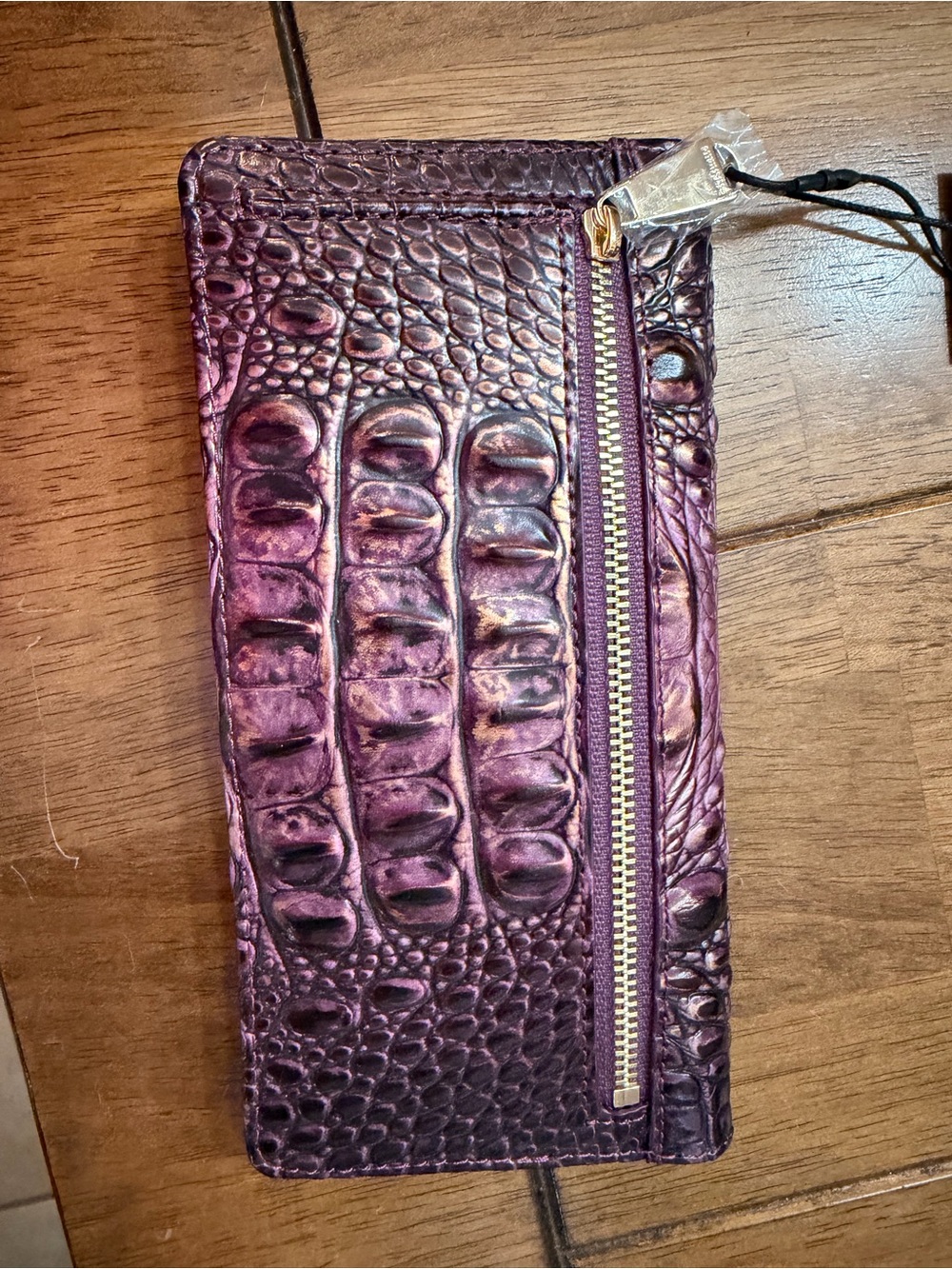 Brahmin Purple Croc-Embossed Clutch Wallet - Picture 3 of 3